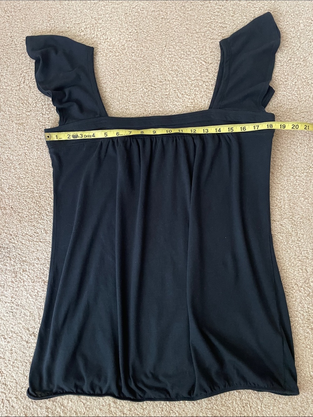 Mossimo Supply Co. Black Square-Neck Flutter Sleeve Tunic - Picture 8 of 9